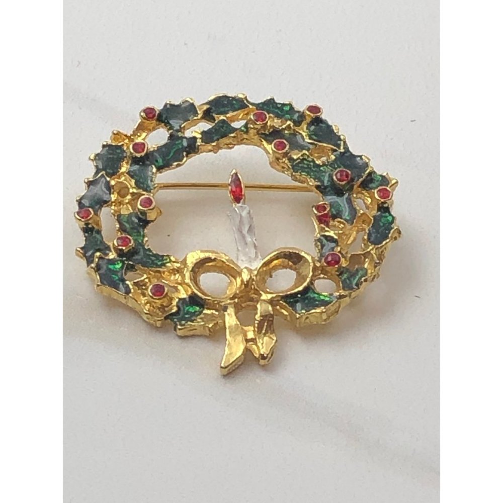 Vintage Lot of 4 Christmas Brooches - Picture 4 of 9